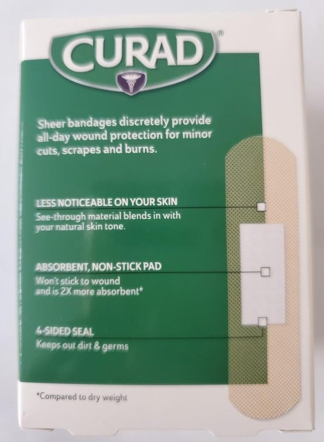 Curad Regular Size Adhesive Bandages, Sheer, 80-Count Boxes (Pack of 6) - Image 2